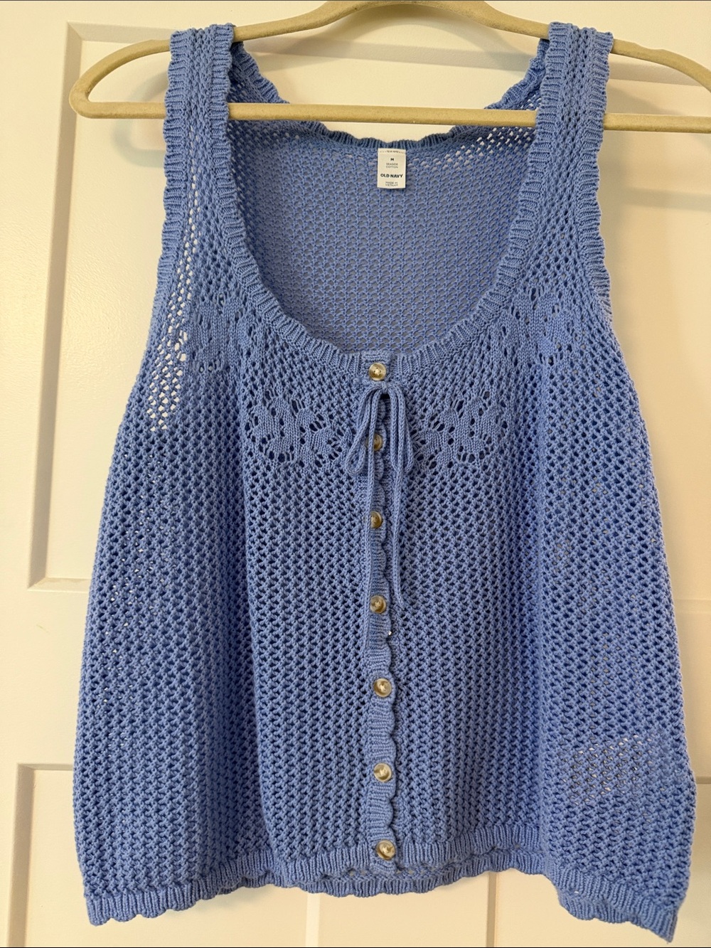 NWOT Old Navy Periwinkle Open-Knit Button Front Tank